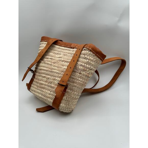 Anthropologie Leather Handle Market Backpack, Small - Picture 5 of 6